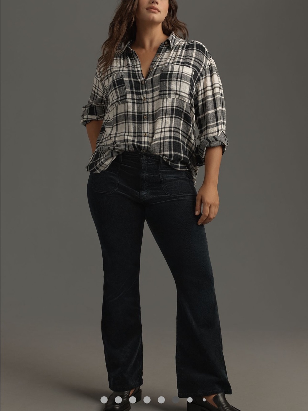 Pilcro Black Wide-Leg Corduroy Jeans
